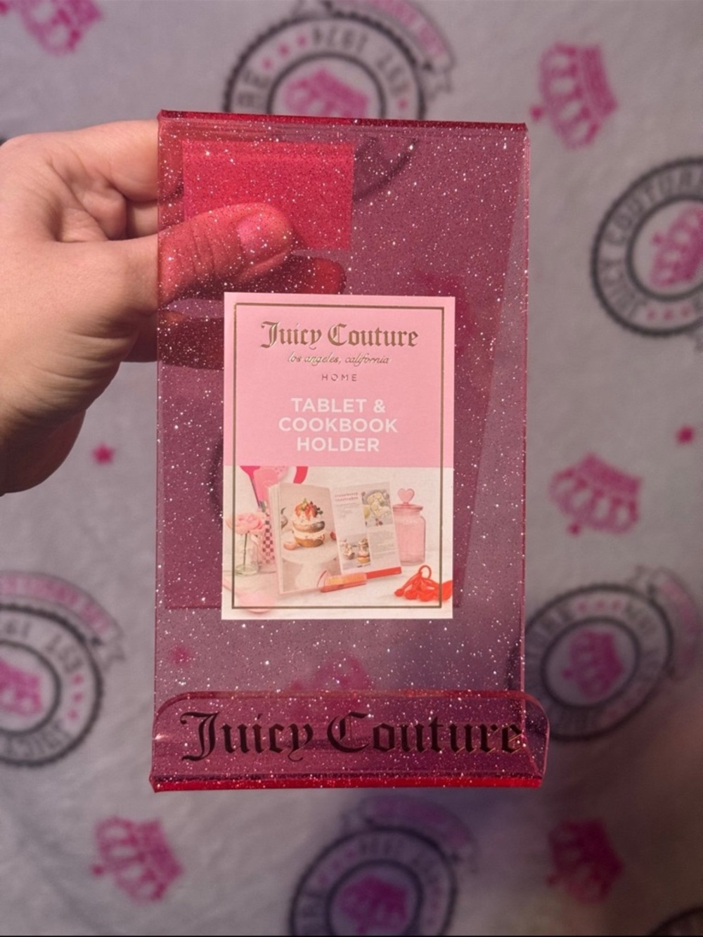 Juicy Couture Sparkling Pink Tablet & Cookbook Stand